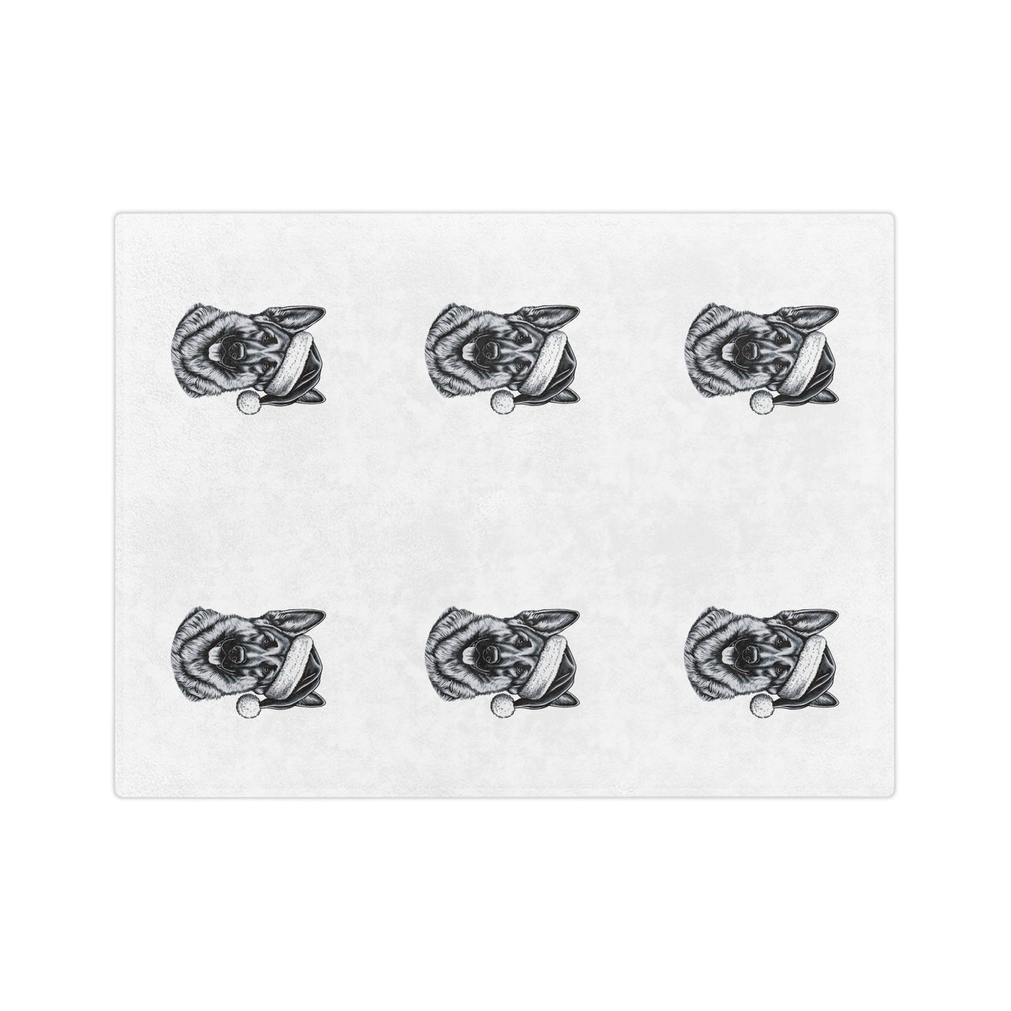 Santa Paws German Shepherd Velveteen Microfiber Blanket