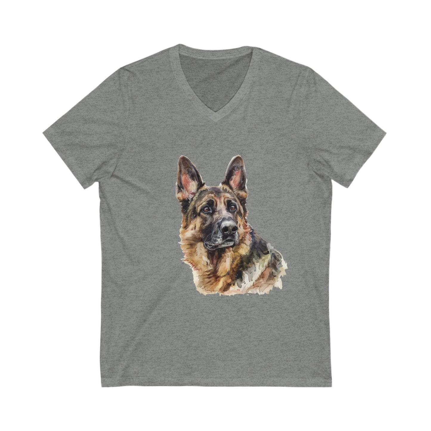 German Shepherd Head Unisex Short Sleeve V-Neck Tee