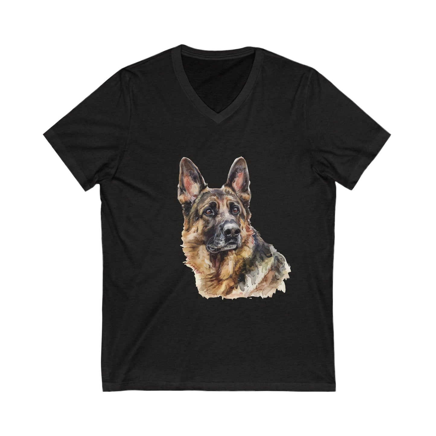German Shepherd Head Unisex Short Sleeve V-Neck Tee