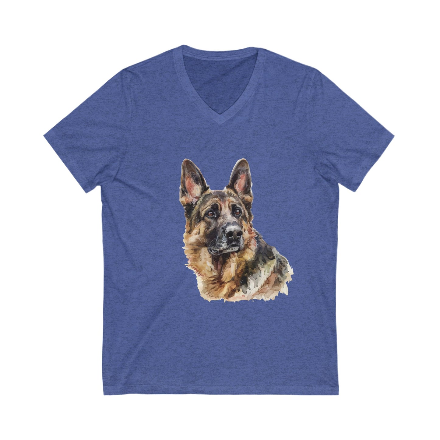 German Shepherd Head Unisex Short Sleeve V-Neck Tee