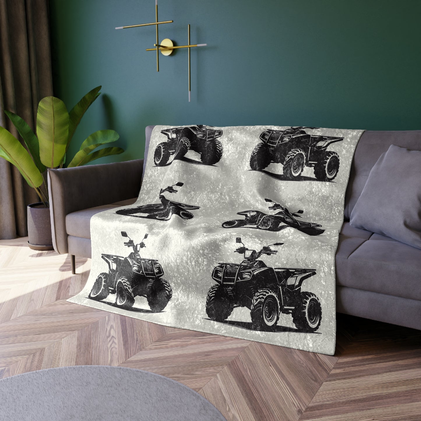 Off The Beaten Path Quad Crushed Velvet Blanket