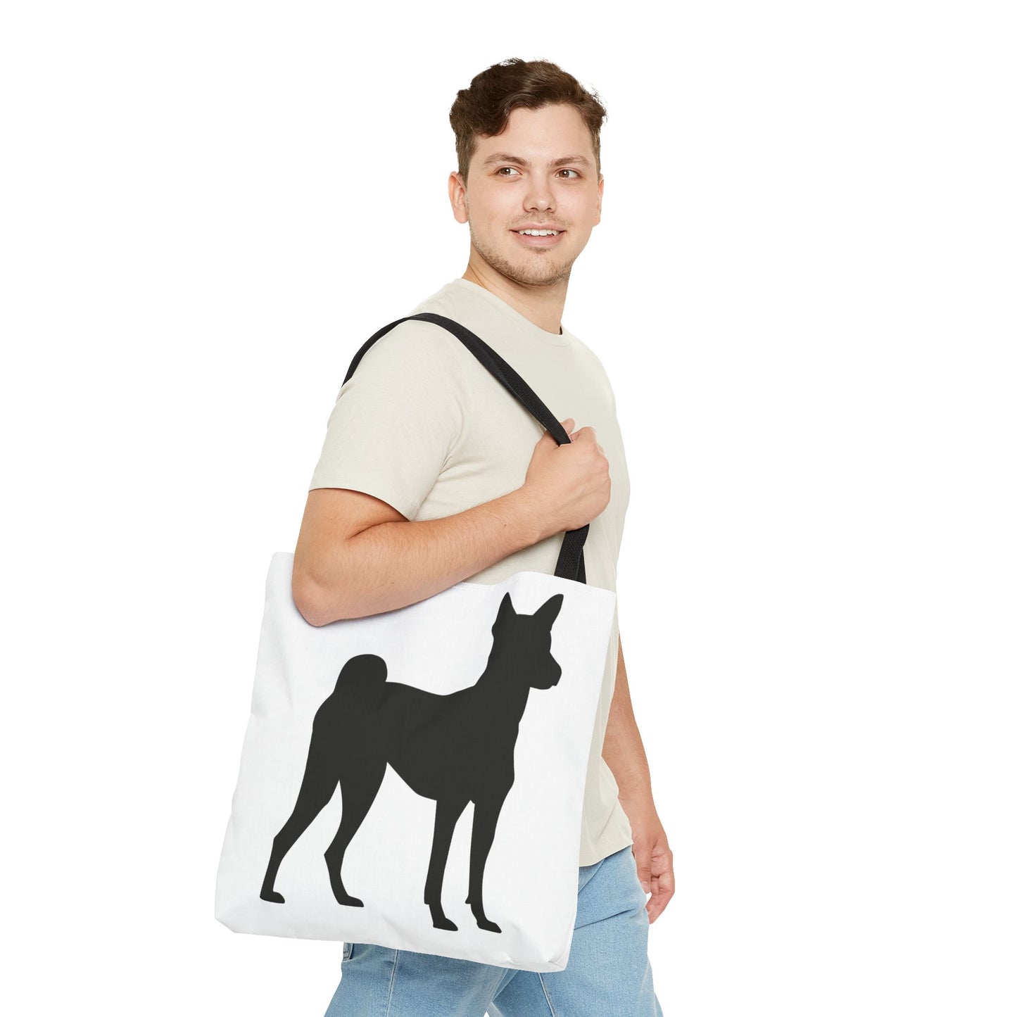 Basenji Silhouette Tote Bag