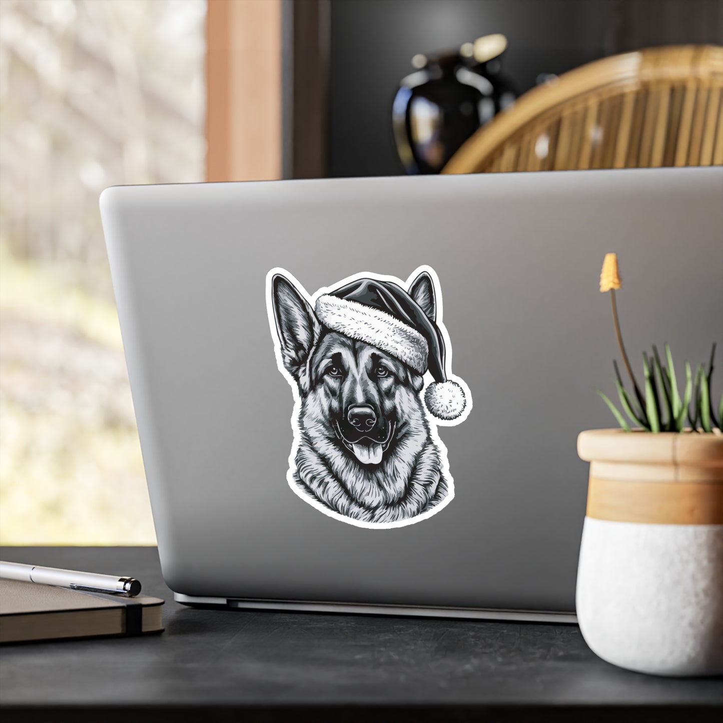 Santa Paws German Shepherd Vinyl Decal