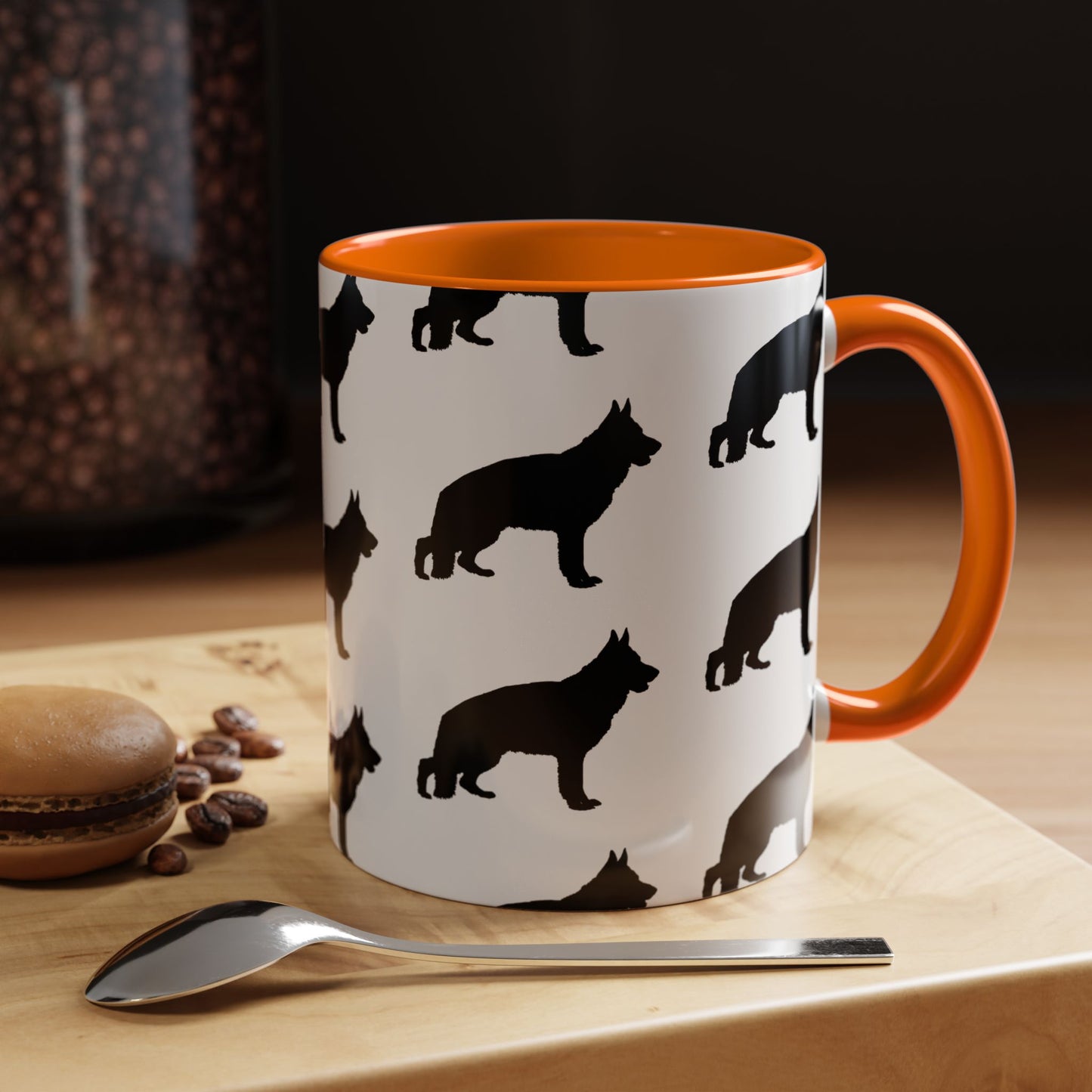 German Shepherd Silhouette 2-Tone Coffee Mug