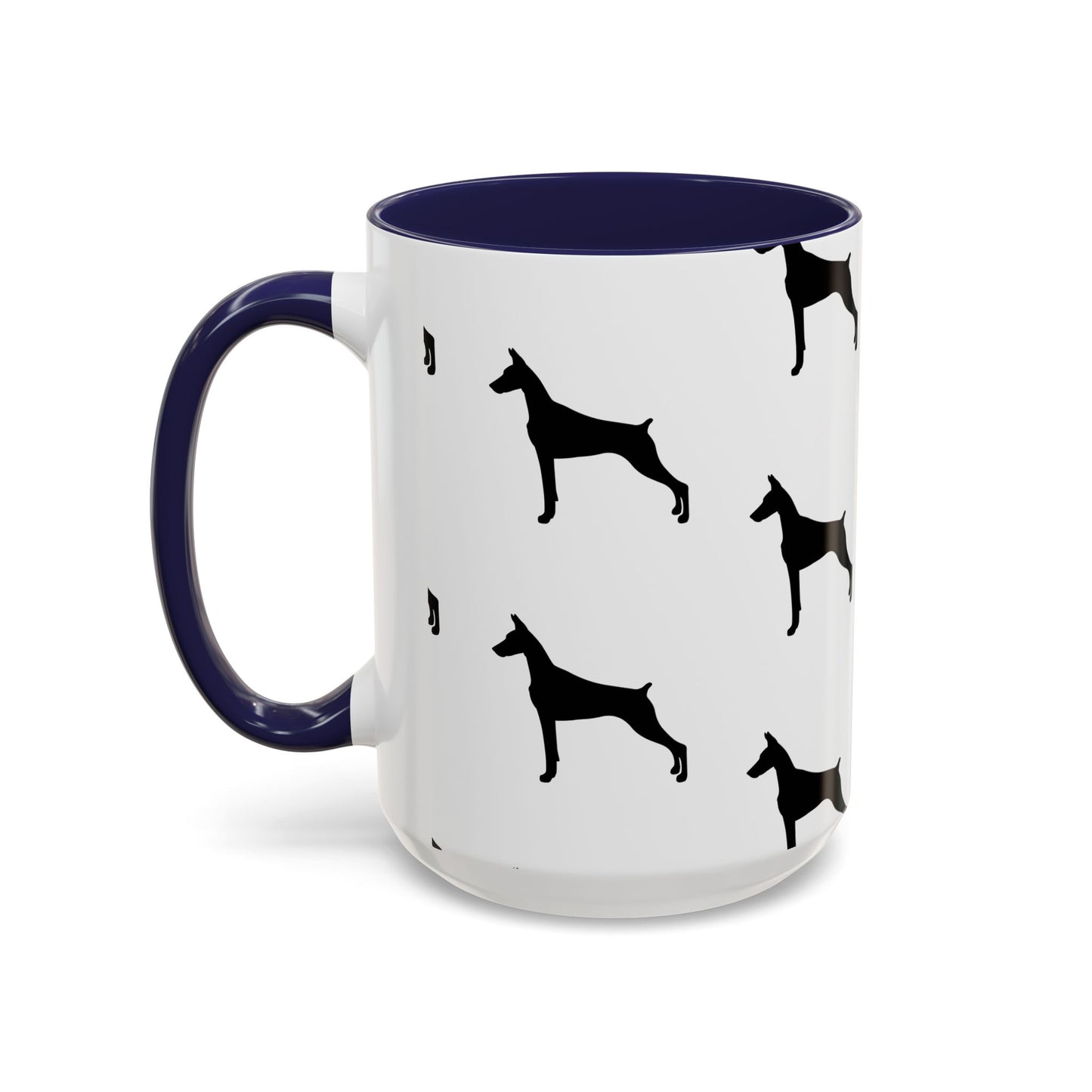 Doberman Silhouette 2-Tone Coffee Mug