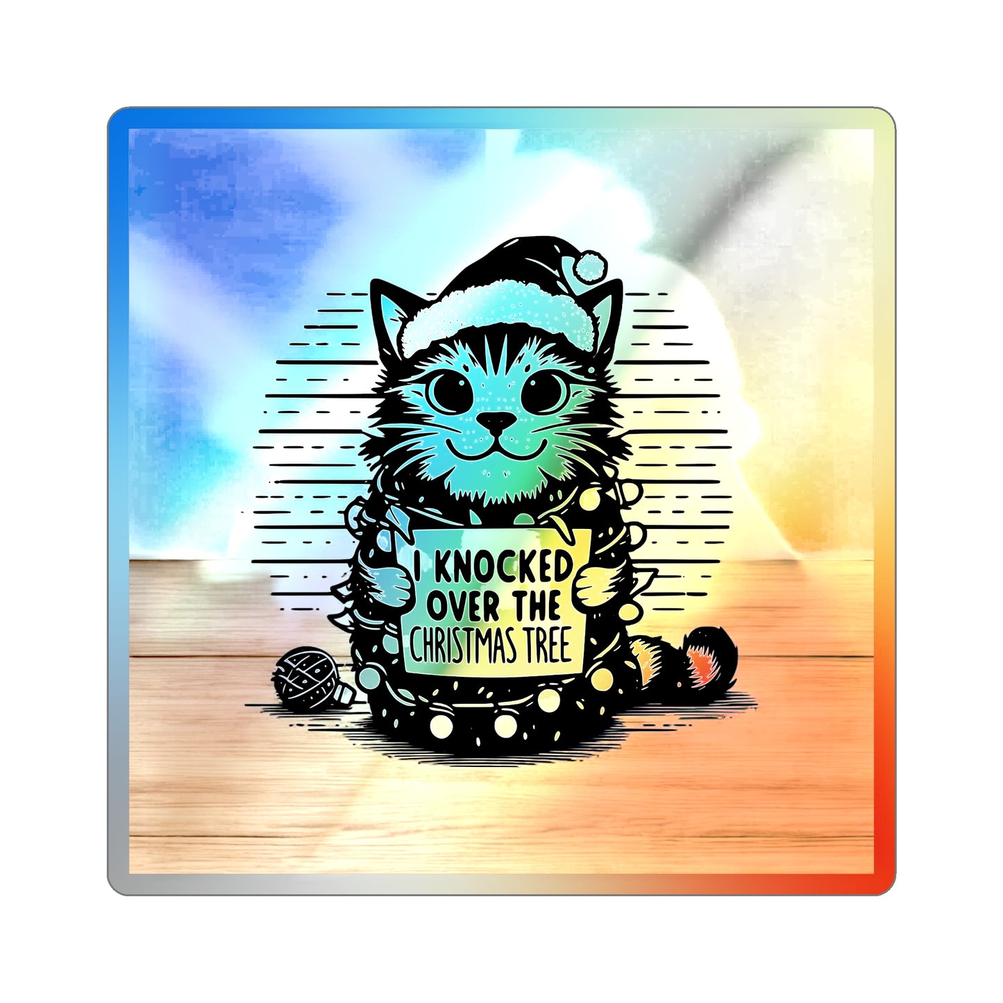 Naughty Cat Holographic Sticker