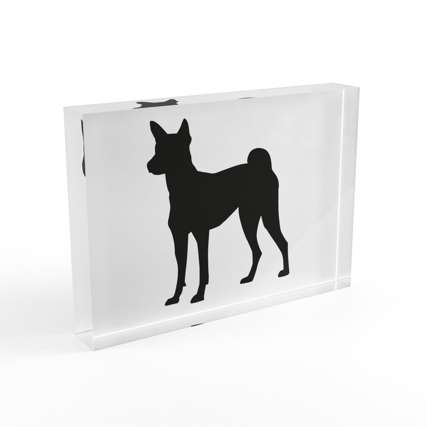Basenji Silhouette Acrylic Photo Block