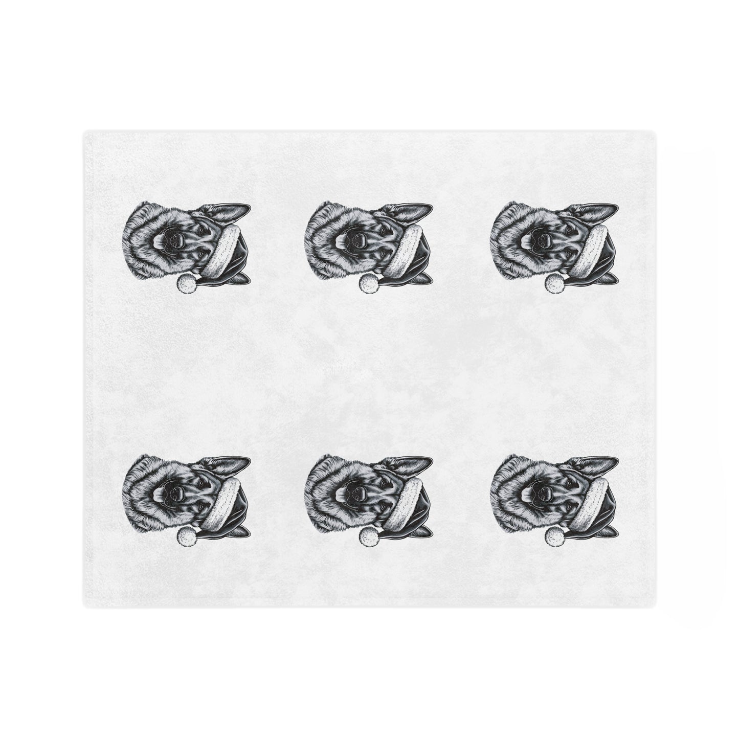 Santa Paws German Shepherd Velveteen Microfiber Blanket