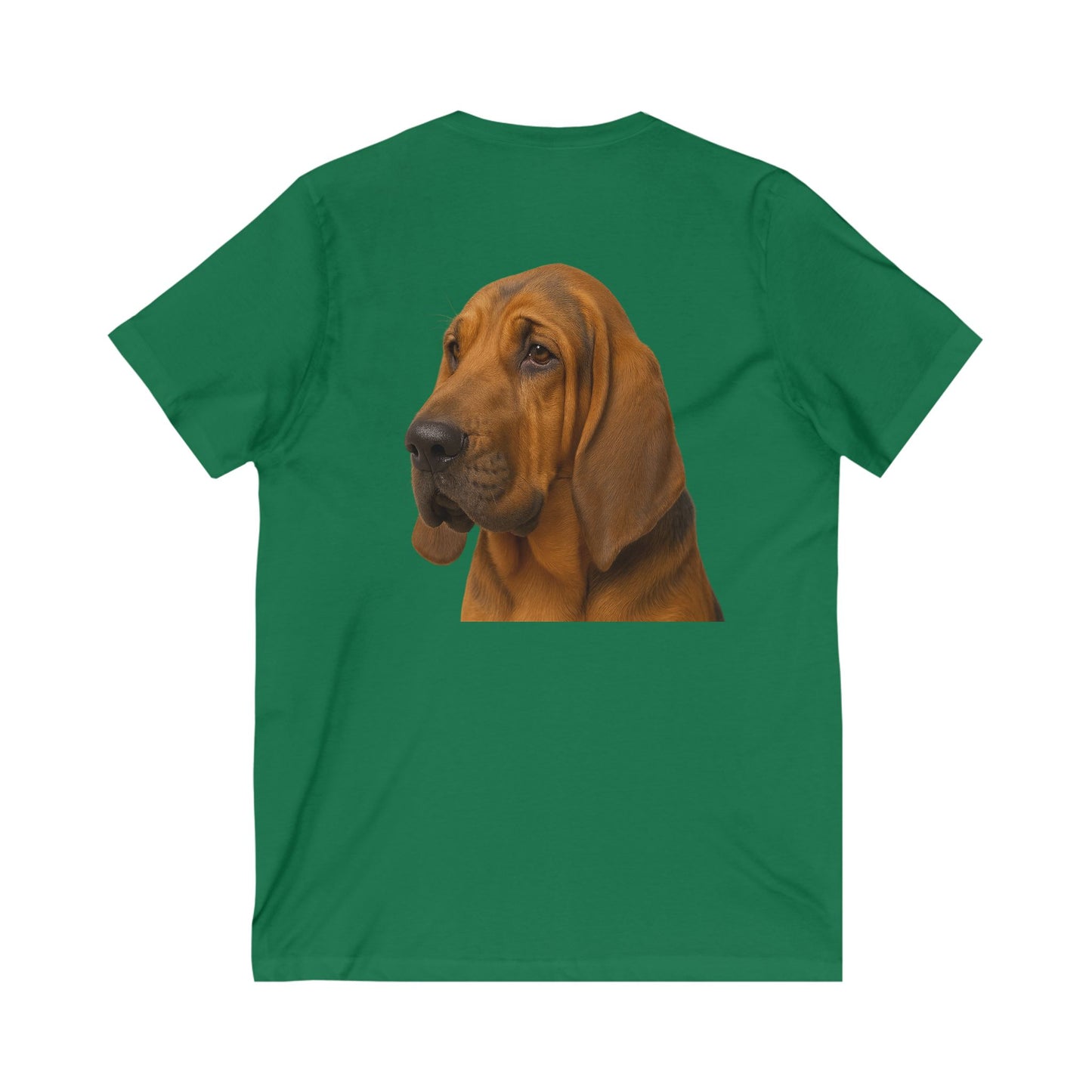 Bloodhound Head Unisex Short Sleeve V-Neck Tee