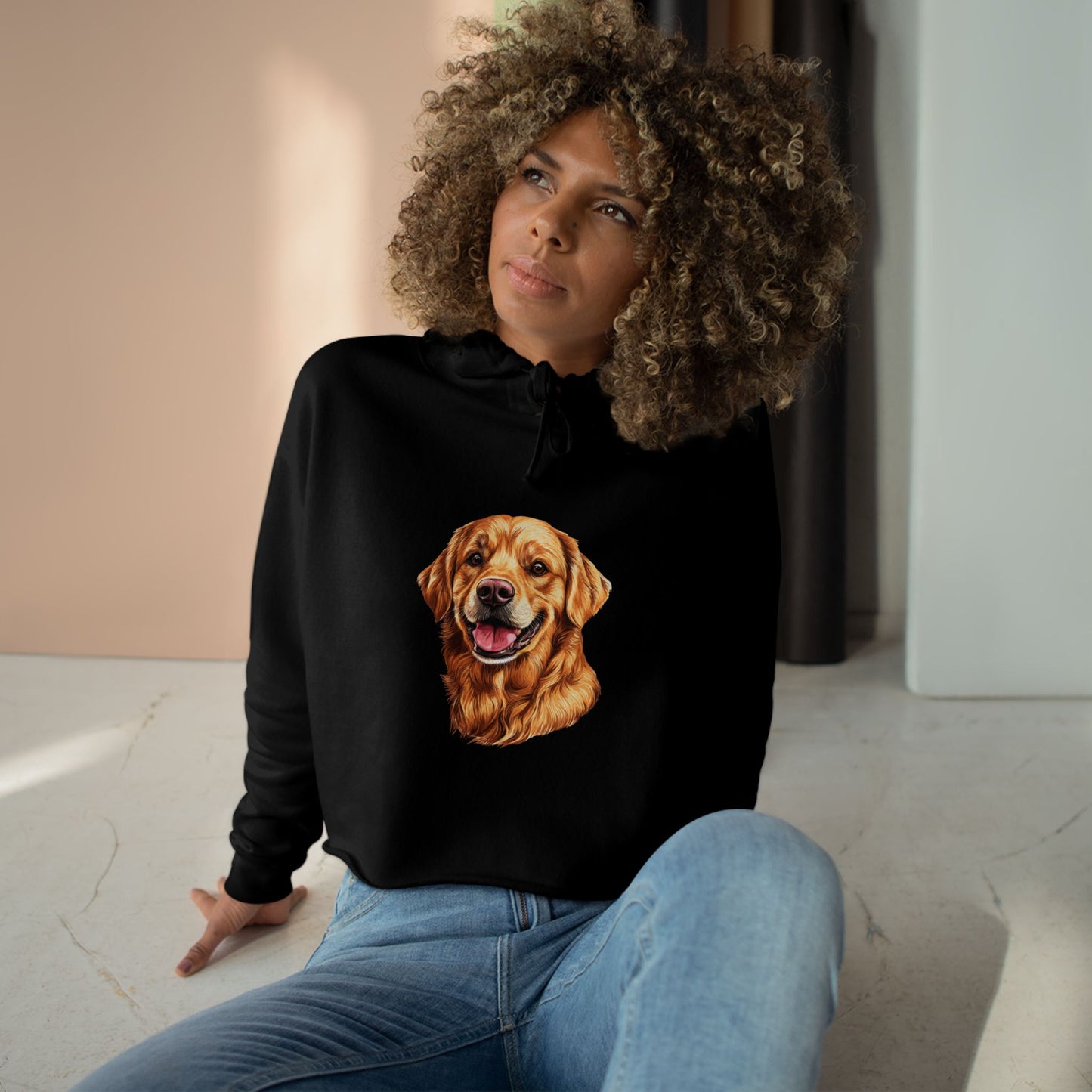 Golden Head Women's Crop Hoodie