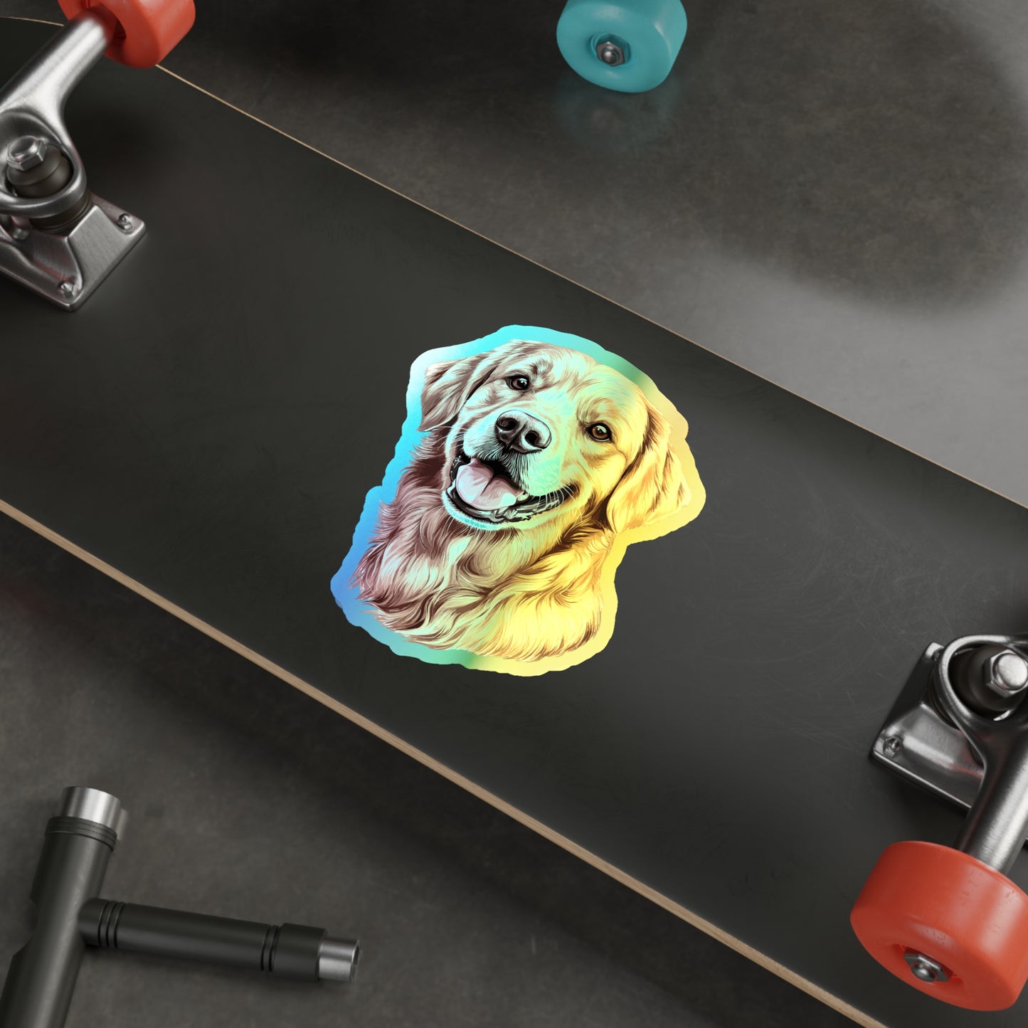 Golden Head Holographic Sticker
