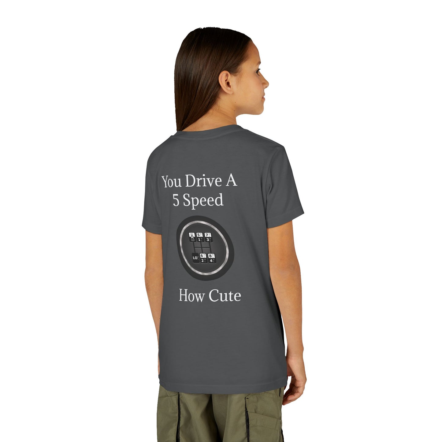 5 Speed How Cute Youth Unisex Short Sleeve Crewneck Tee