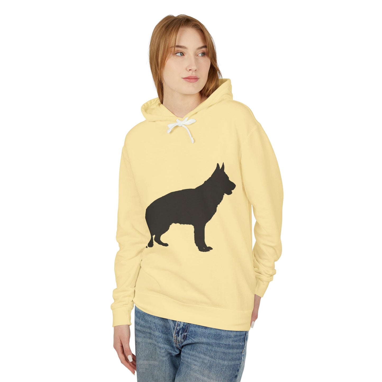 German Shepherd Silhouette Unisex Lightweight Hoodie