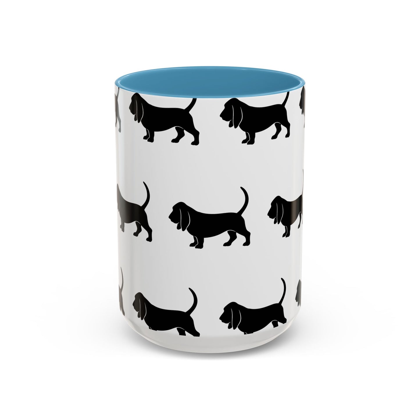 Basset Hound Silhouette 2-Tone Coffee Mug