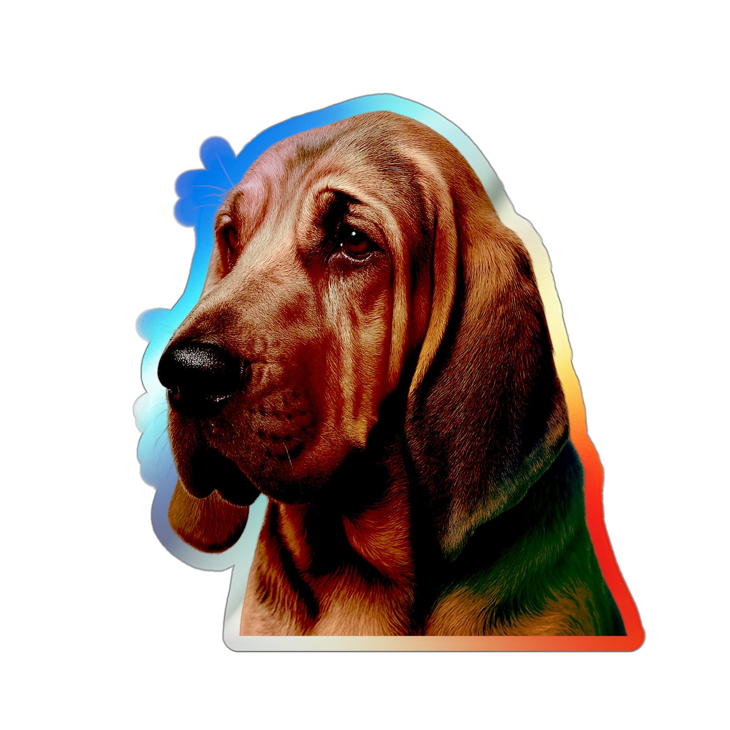 Bloodhound Head Holographic Sticker