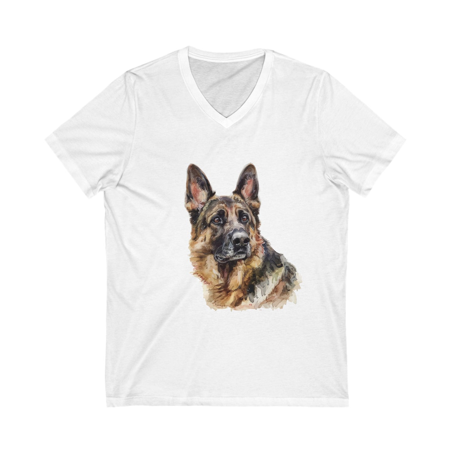 German Shepherd Head Unisex Short Sleeve V-Neck Tee