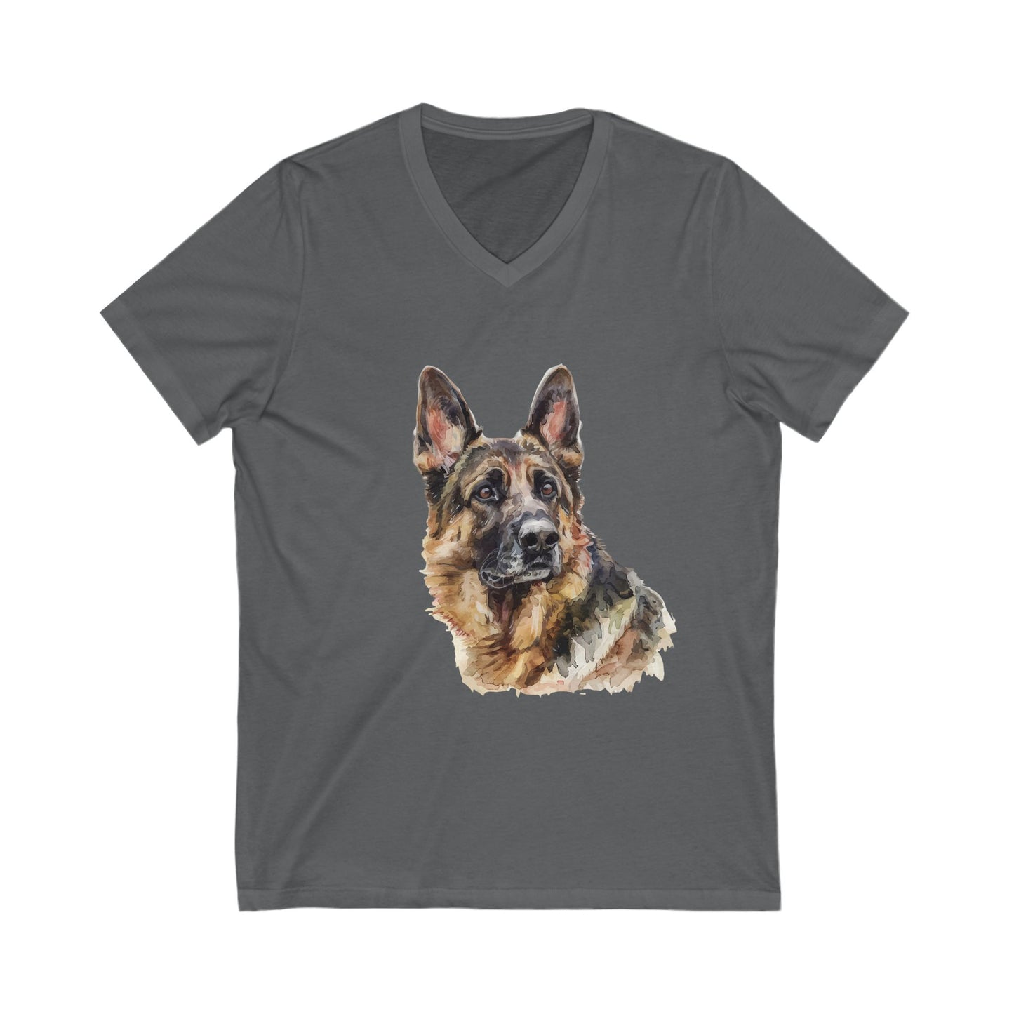 German Shepherd Head Unisex Short Sleeve V-Neck Tee