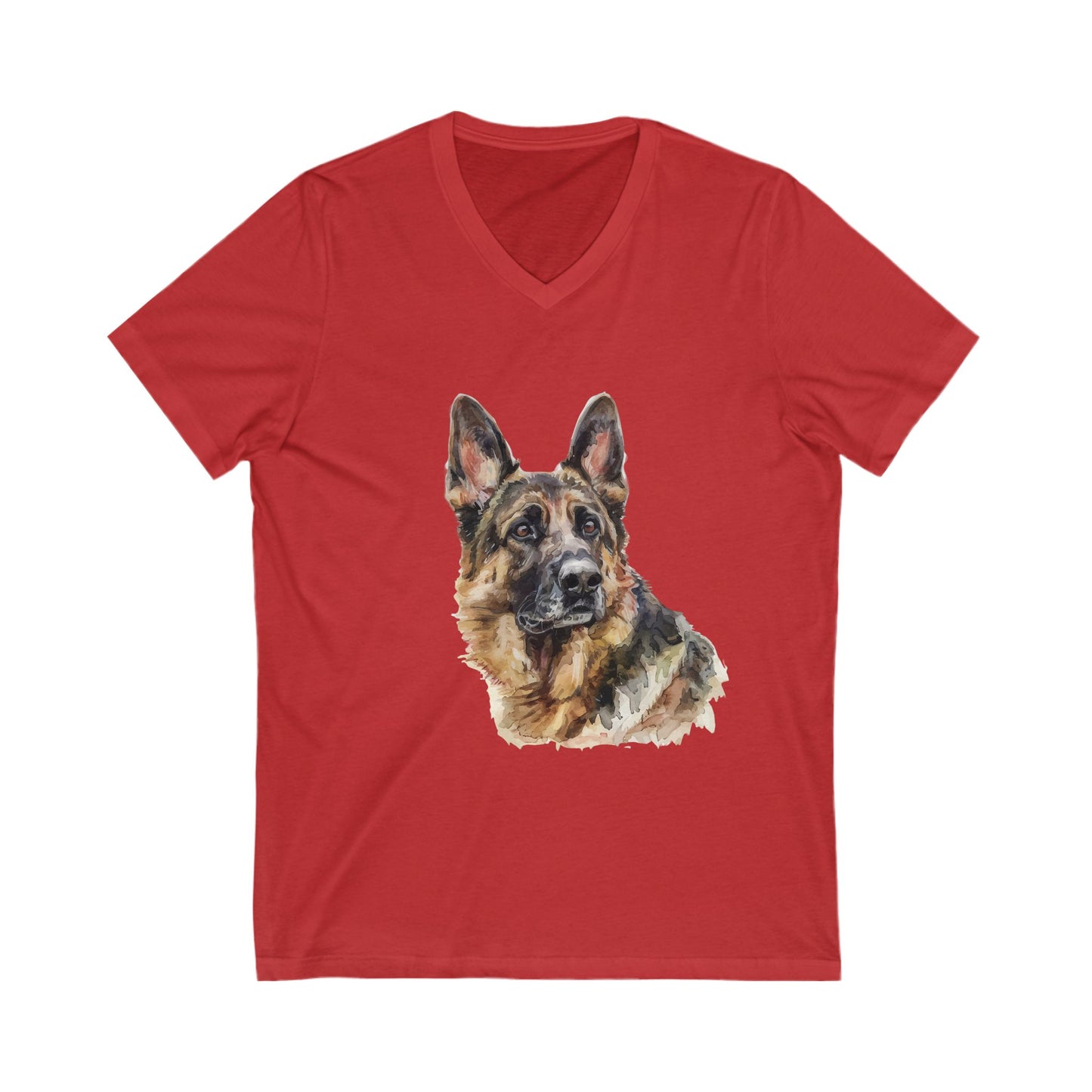 German Shepherd Head Unisex Short Sleeve V-Neck Tee