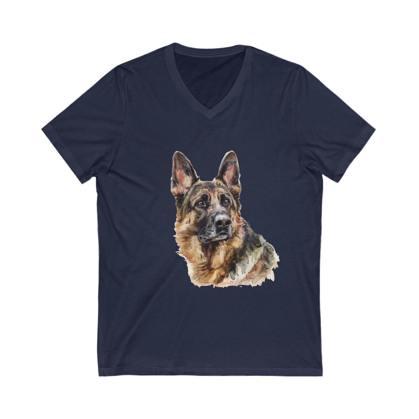 German Shepherd Head Unisex Short Sleeve V-Neck Tee
