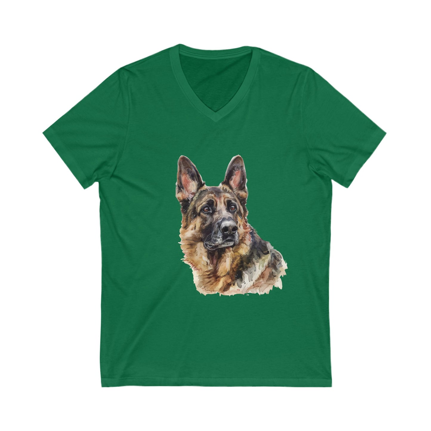 German Shepherd Head Unisex Short Sleeve V-Neck Tee