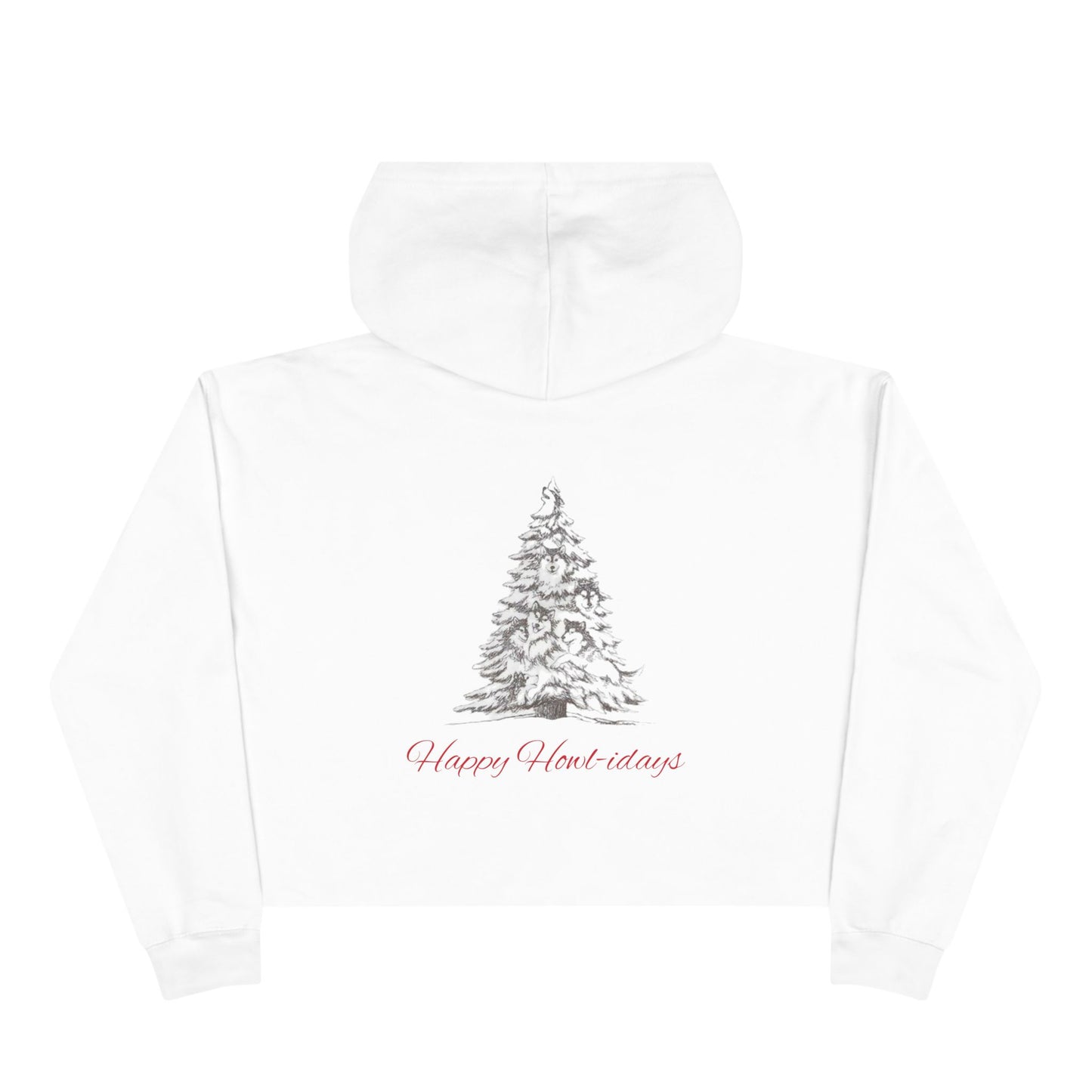 Happy Howl-idays Women's Crop Hoodie