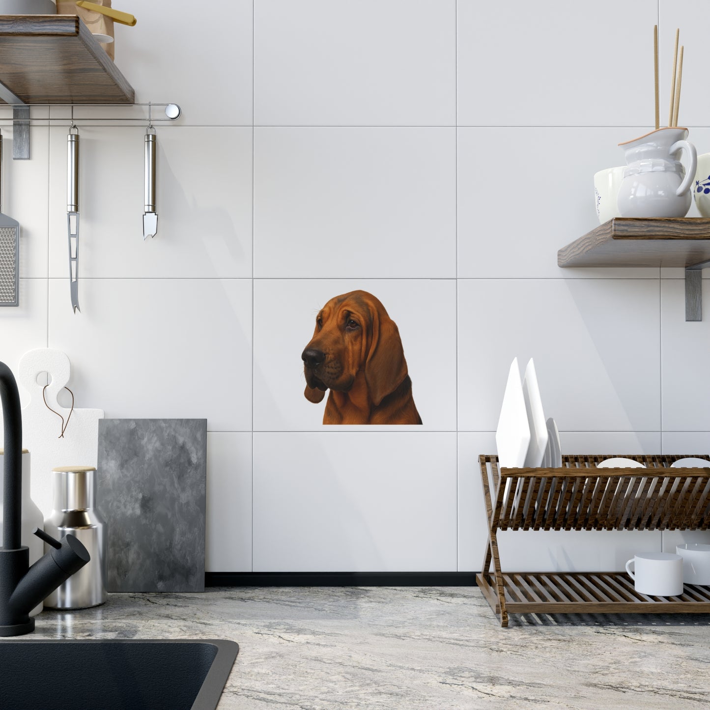 Bloodhound Head Ceramic Photo Tile