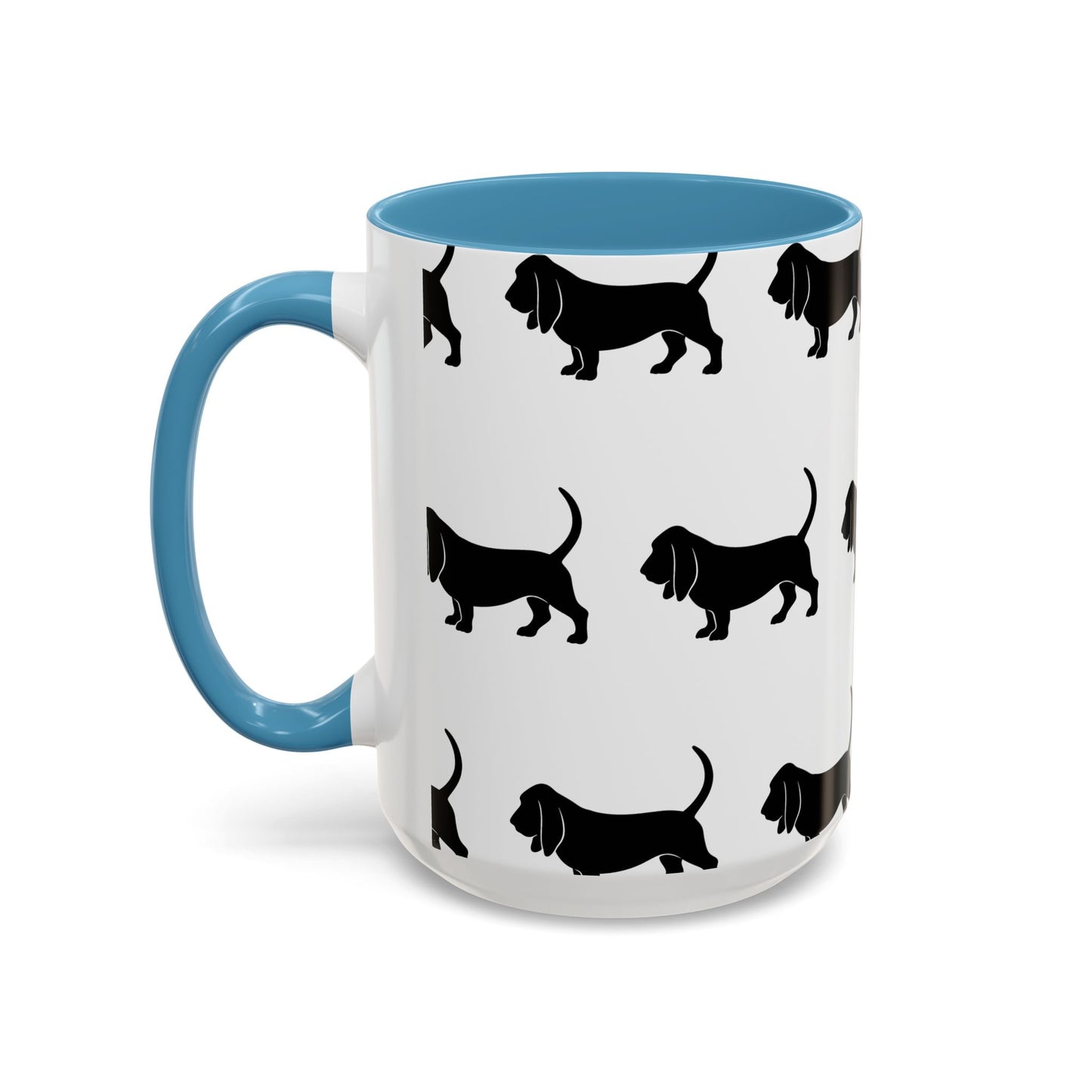 Basset Hound Silhouette 2-Tone Coffee Mug