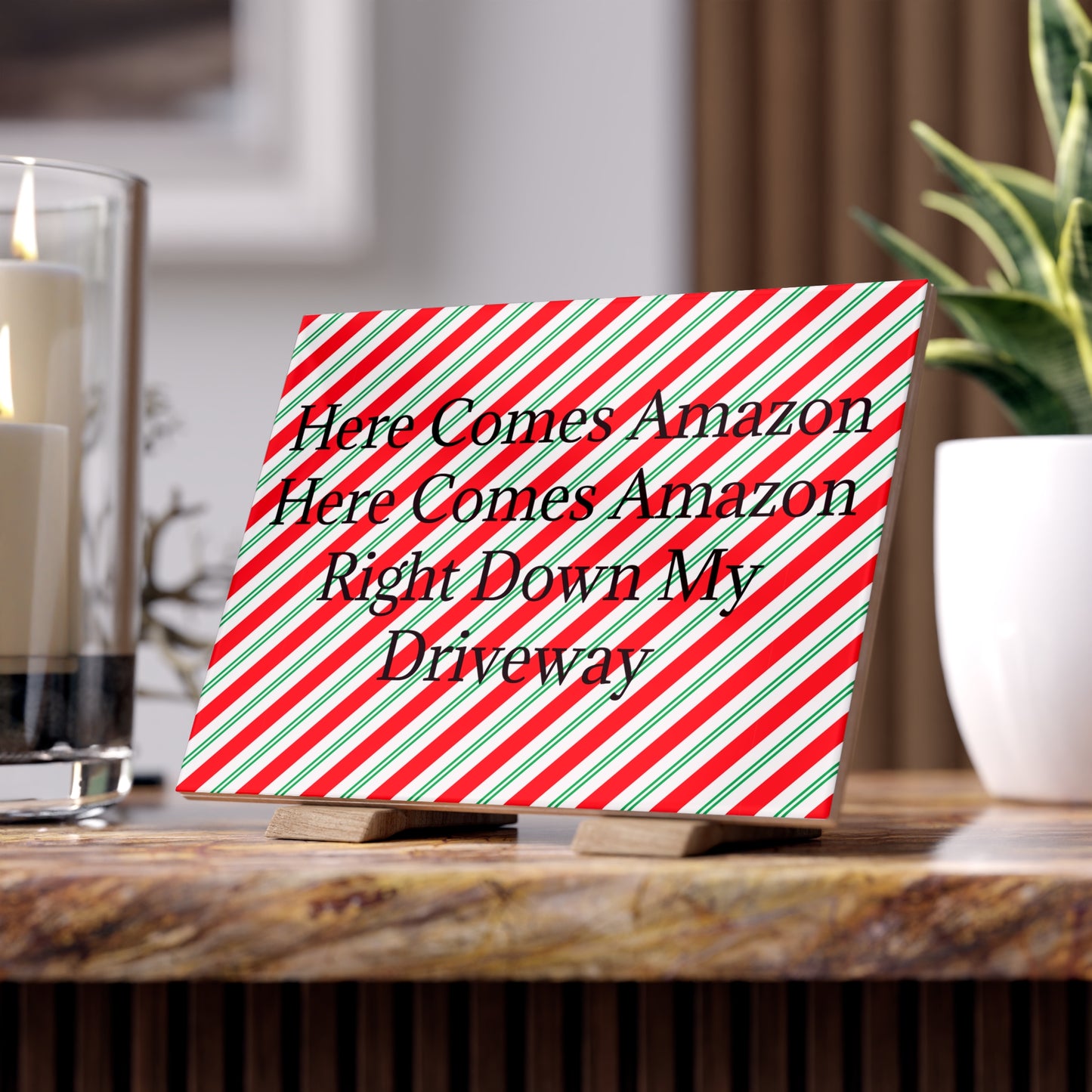 Here Comes Amazon Ceramic Photo Tile