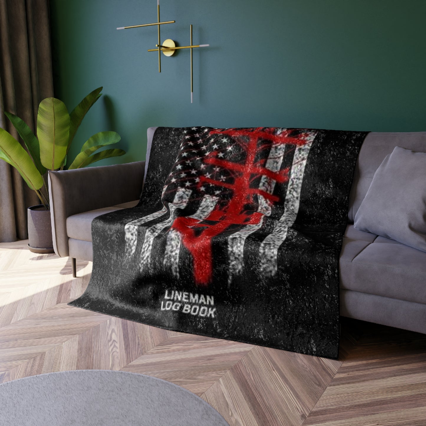 Lineman Crushed Velvet Blanket