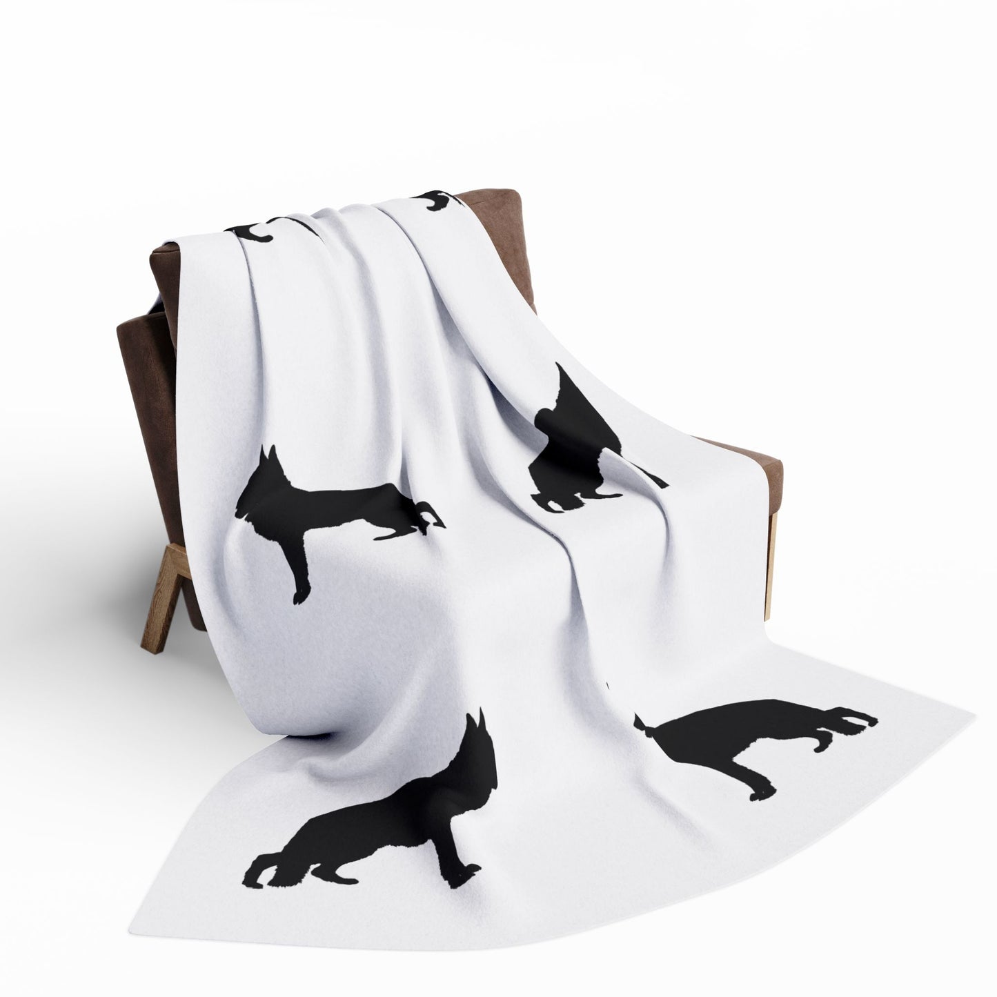 German Shepherd Silhouette Arctic Fleece Blanket
