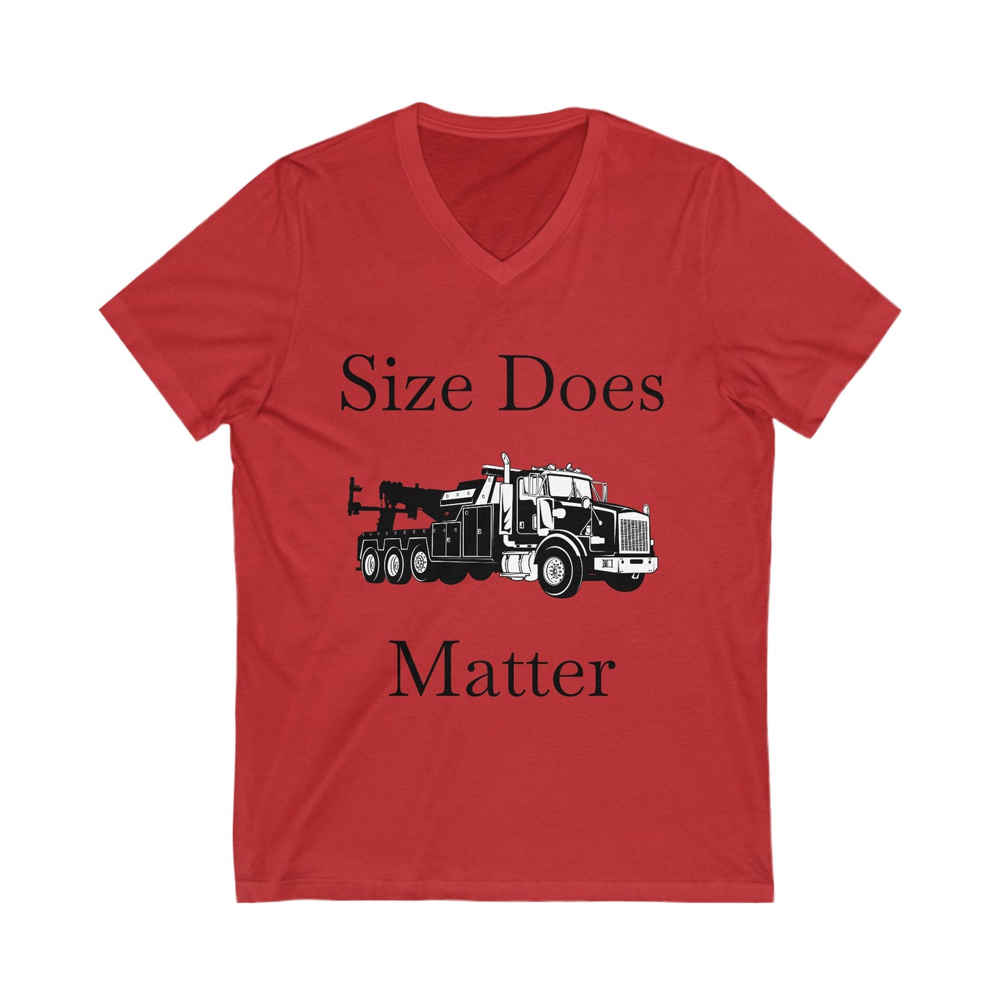Size Does Matter Unisex Short Sleeve V-Neck Tee