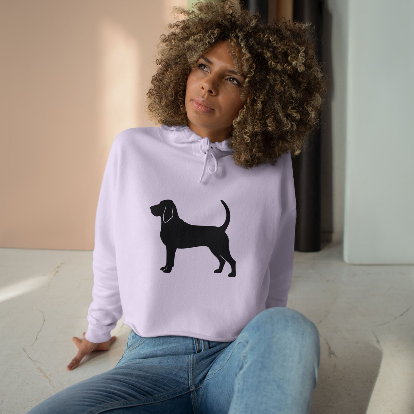 Bloodhound Silhouette Women's Crop Hoodie