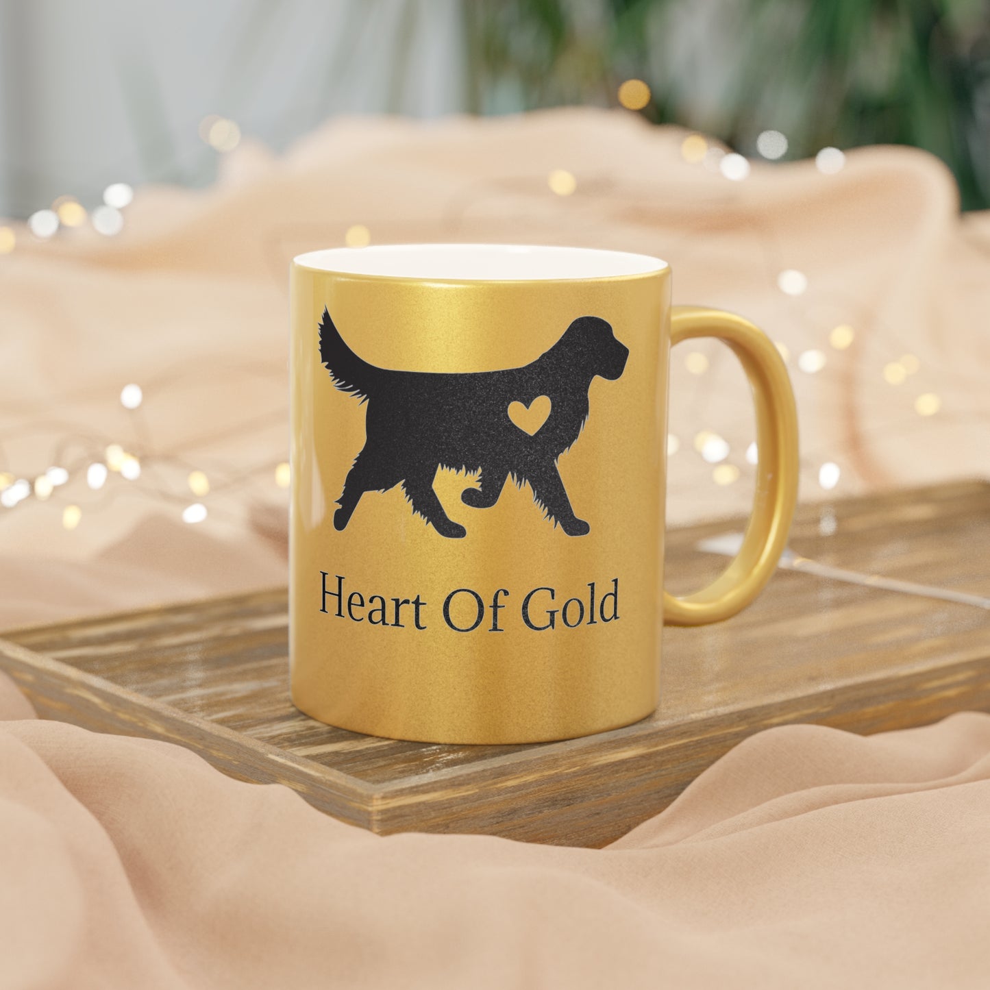 Heart Of Gold Metallic Coffee Mug