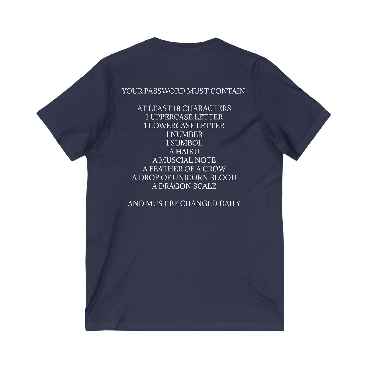 Password Unisex Short Sleeve V-Neck Tee