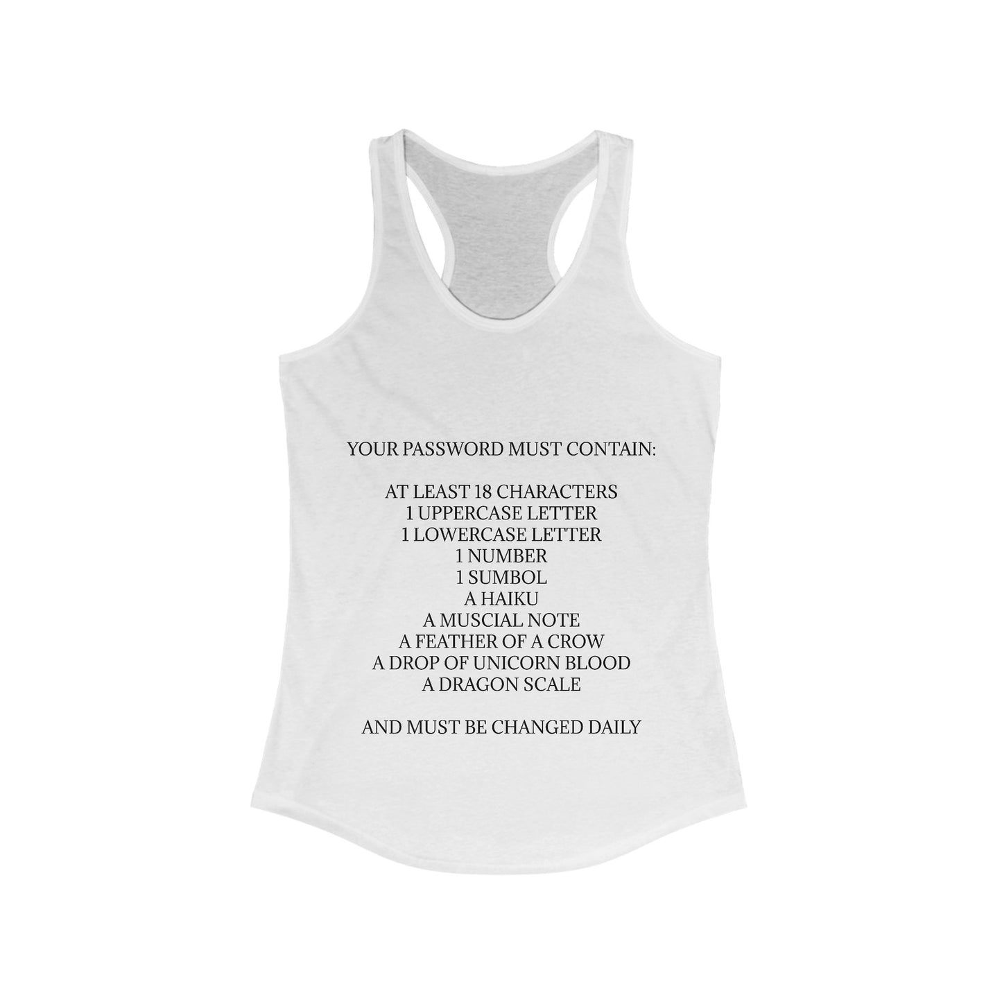 Password Women's Racerback Tank