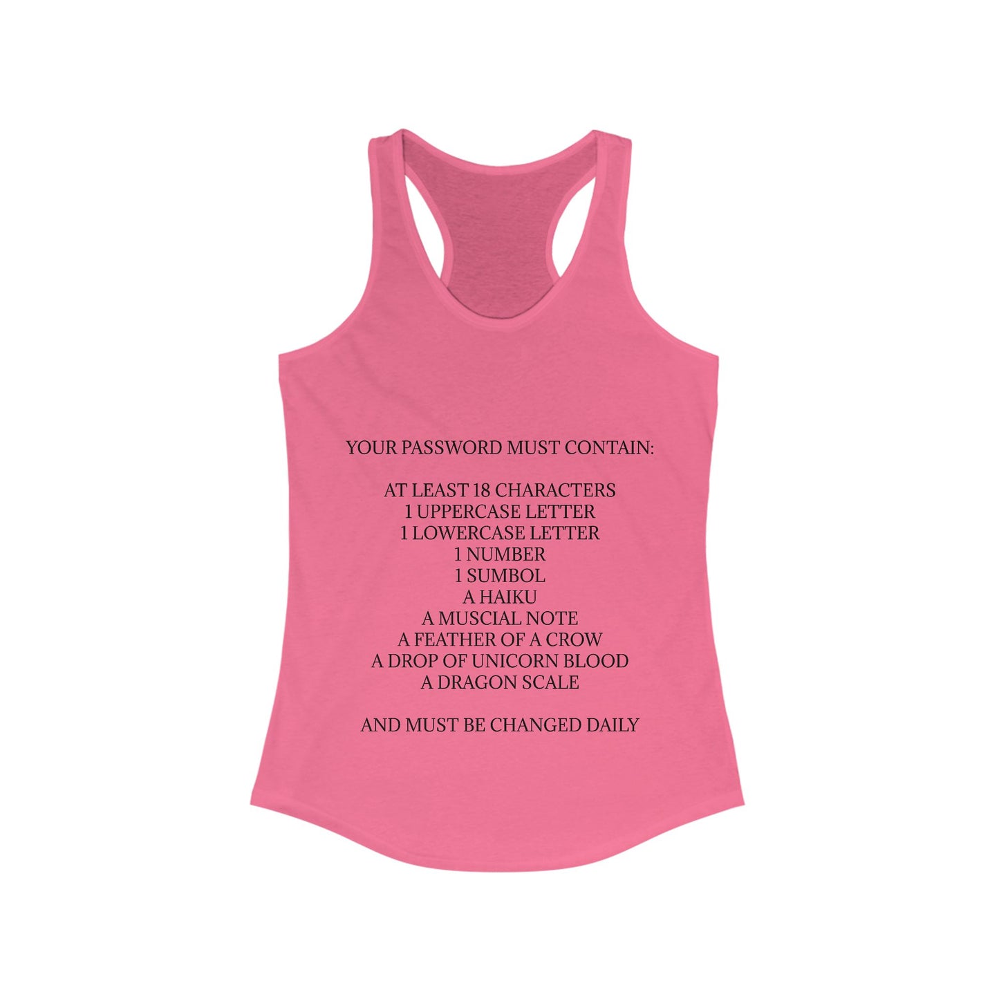 Password Women's Racerback Tank