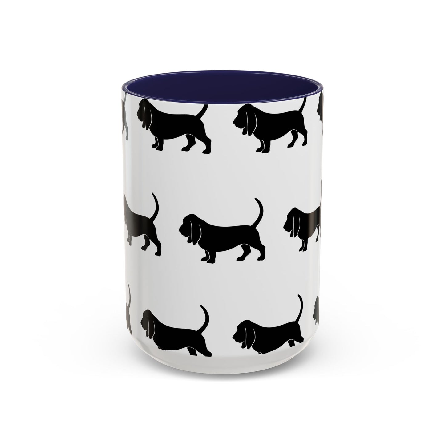 Basset Hound Silhouette 2-Tone Coffee Mug