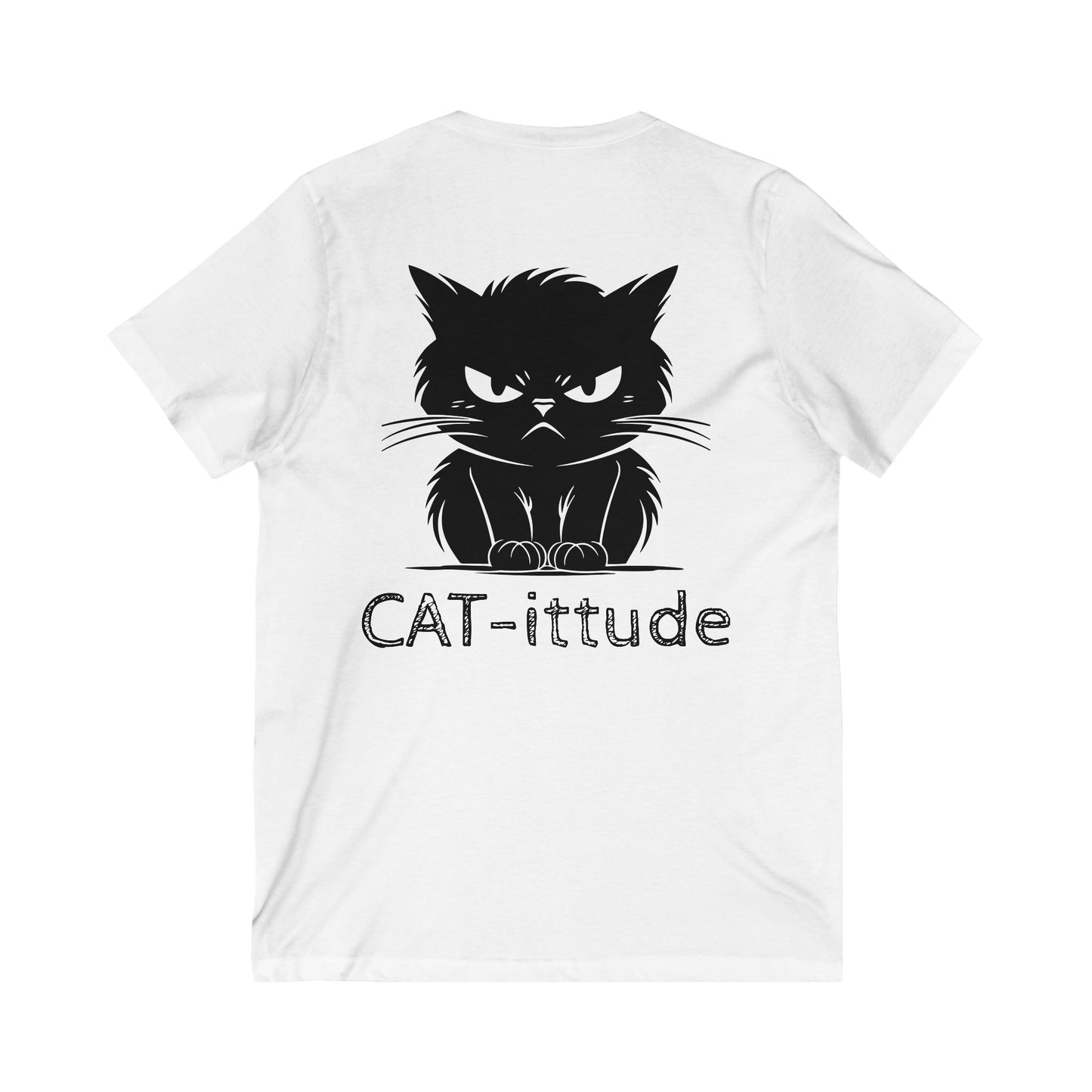 CAT-ittude Unisex Short Sleeve V-Neck Tee