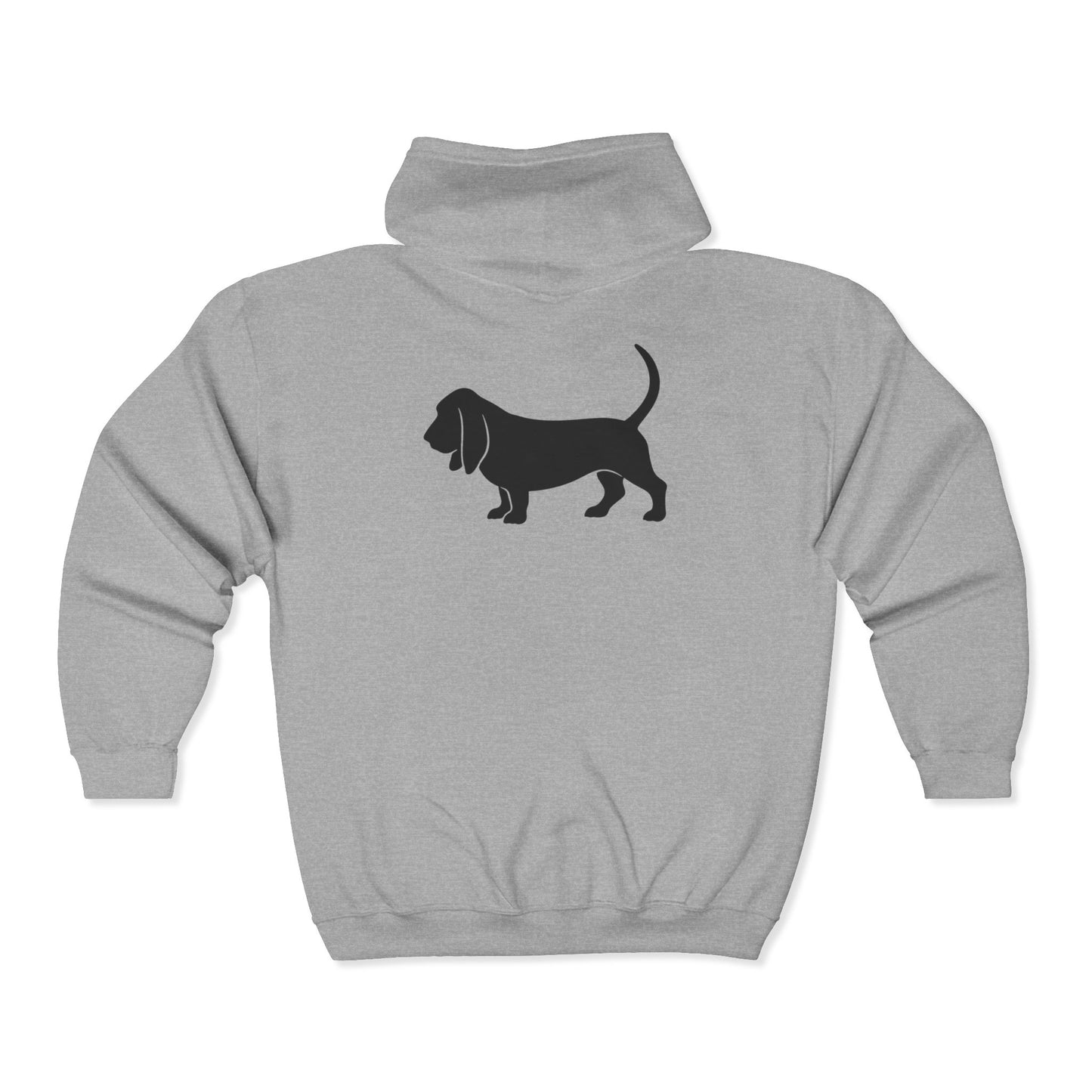 Basset Hound Silhouette Unisex Full Zip Hoodie
