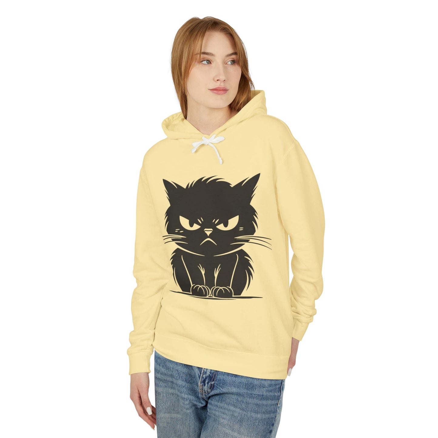 Angry Cat Unisex Lightweight Hoodie