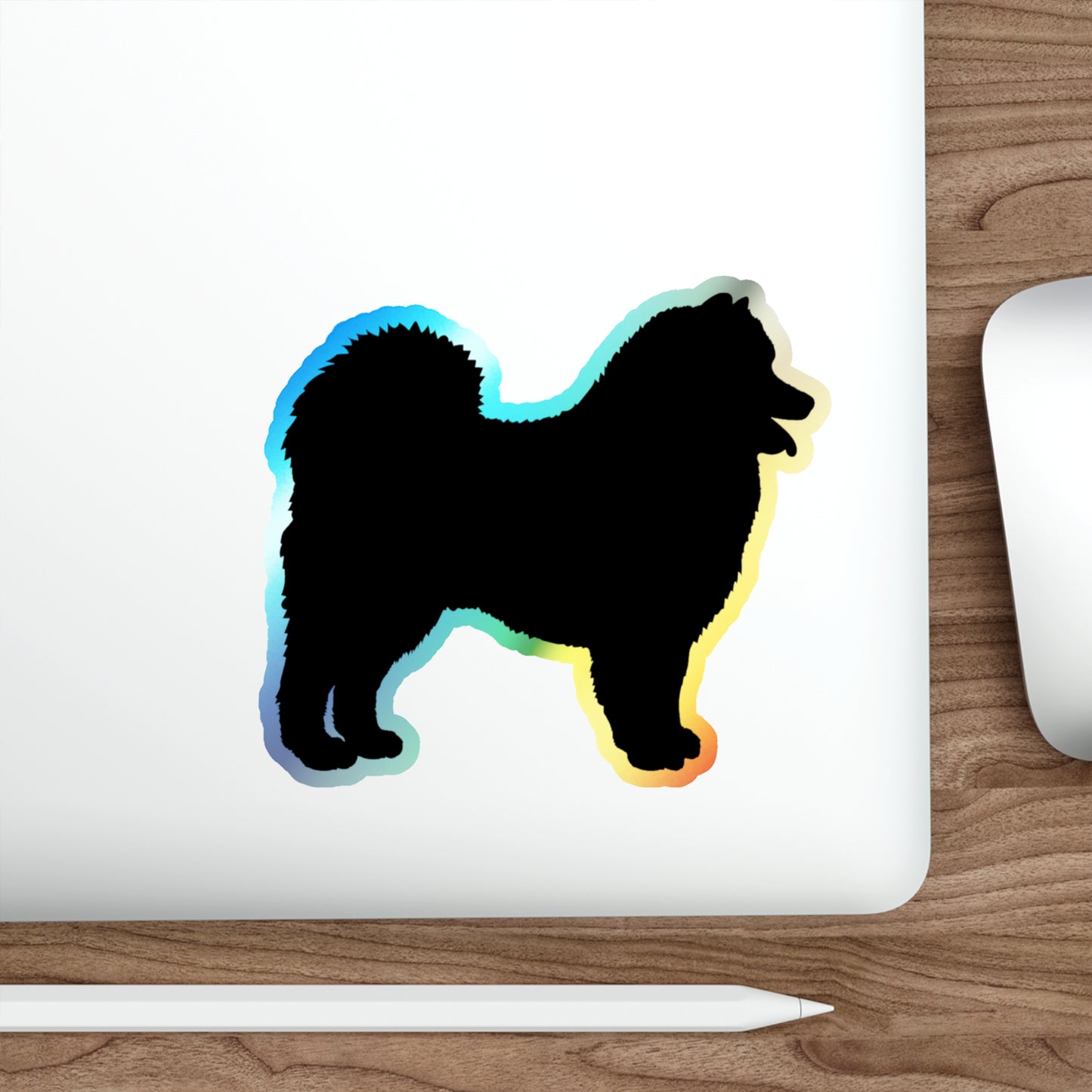 Samoyed Silhouette Holographic Sticker