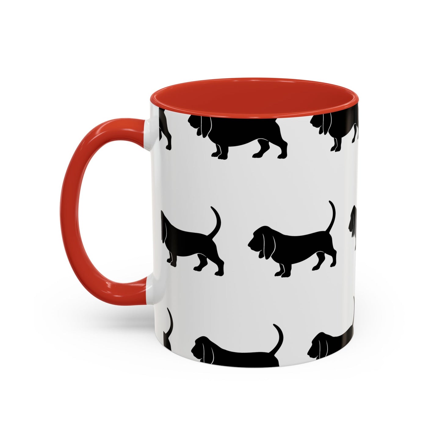 Basset Hound Silhouette 2-Tone Coffee Mug