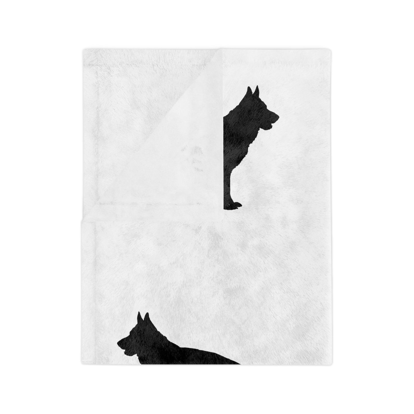 German Shepherd Silhouette Velveteen Microfiber Blanket