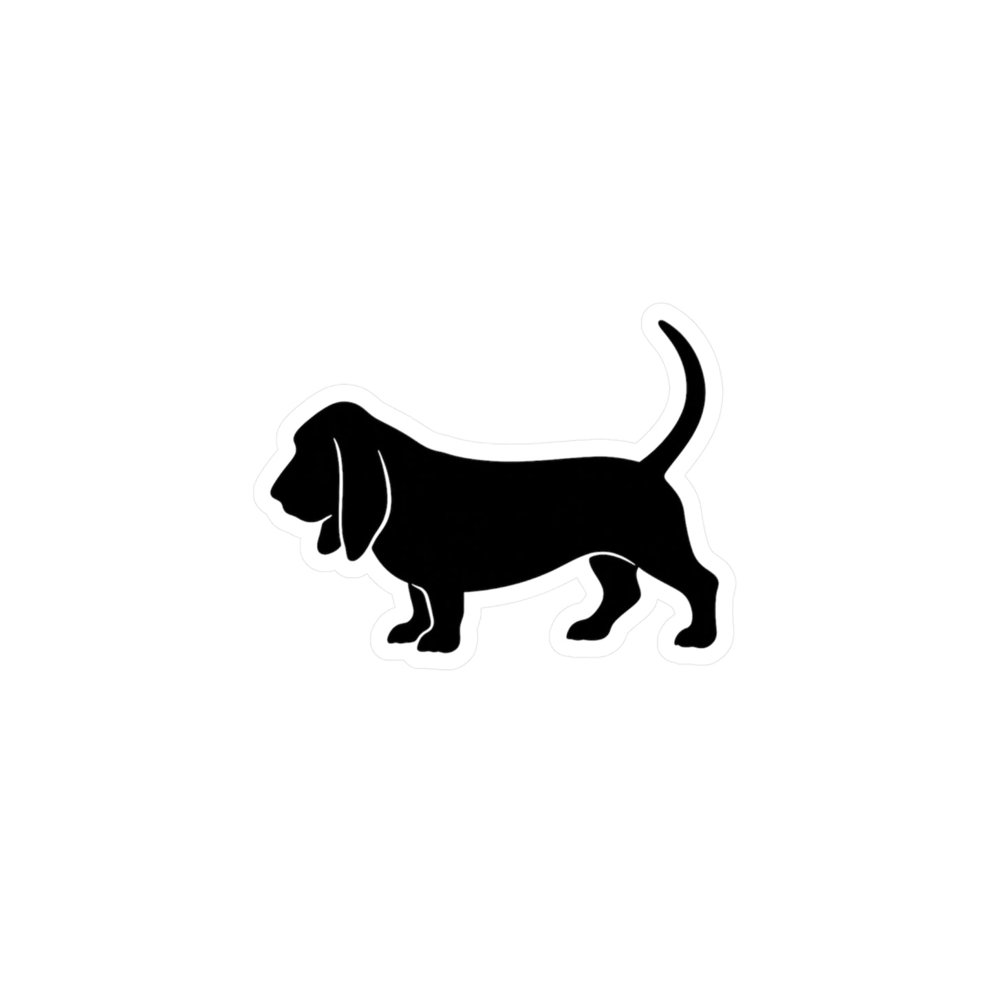 Basset Hound Silhouette Vinyl Decal