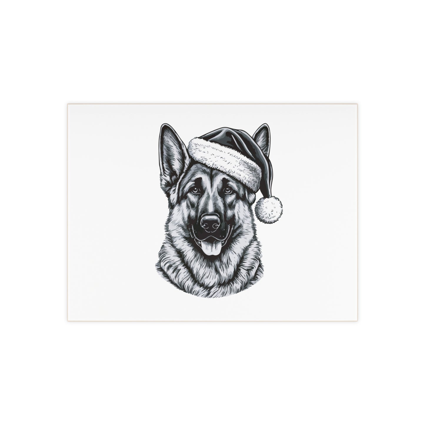 Santa Paws German Shepherd Ceramic Photo Tile