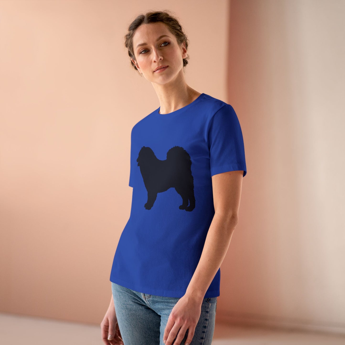 Samoyed Silhouette Women's Short Sleeve Crewneck Tee