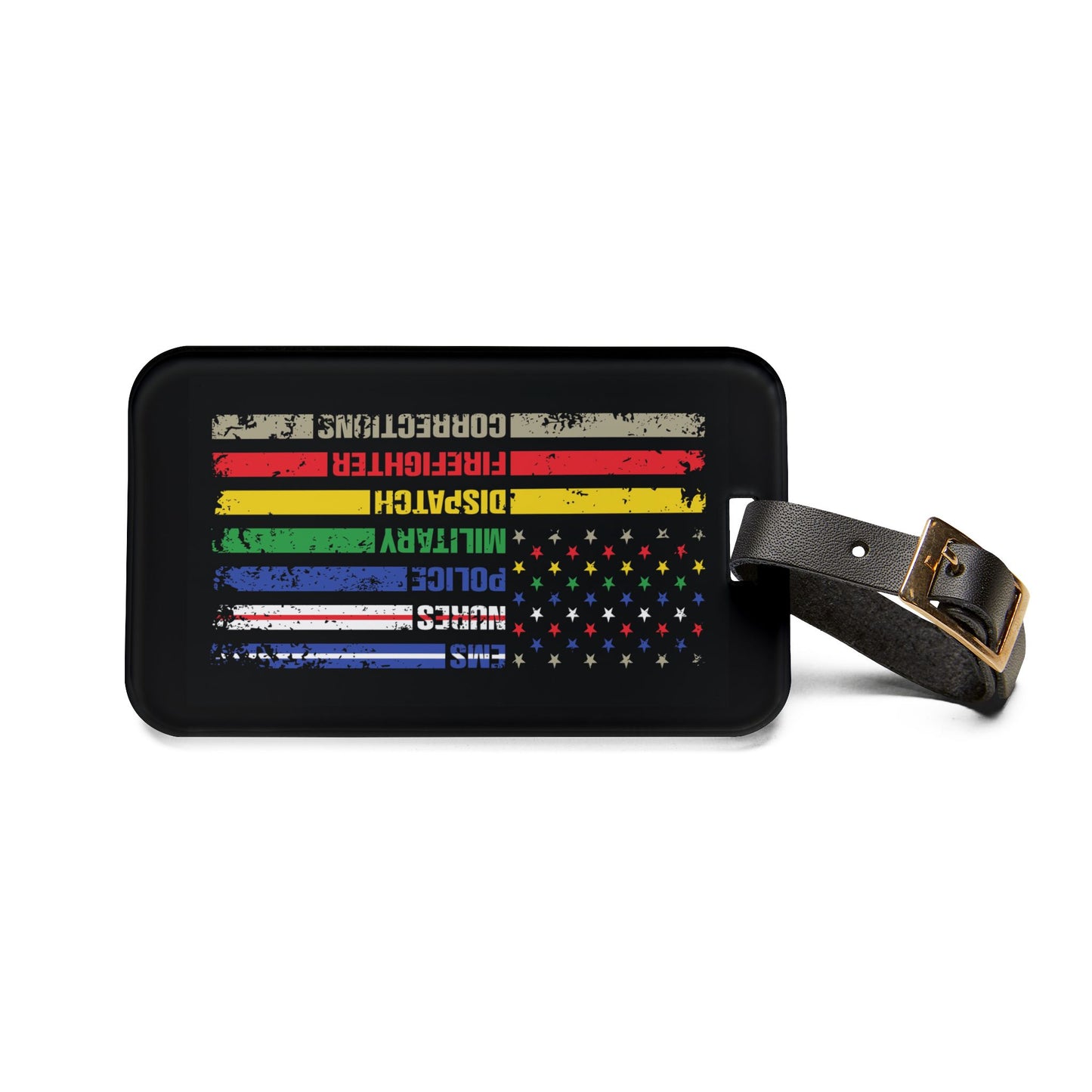 First Responder Leather Strap Luggage Tag