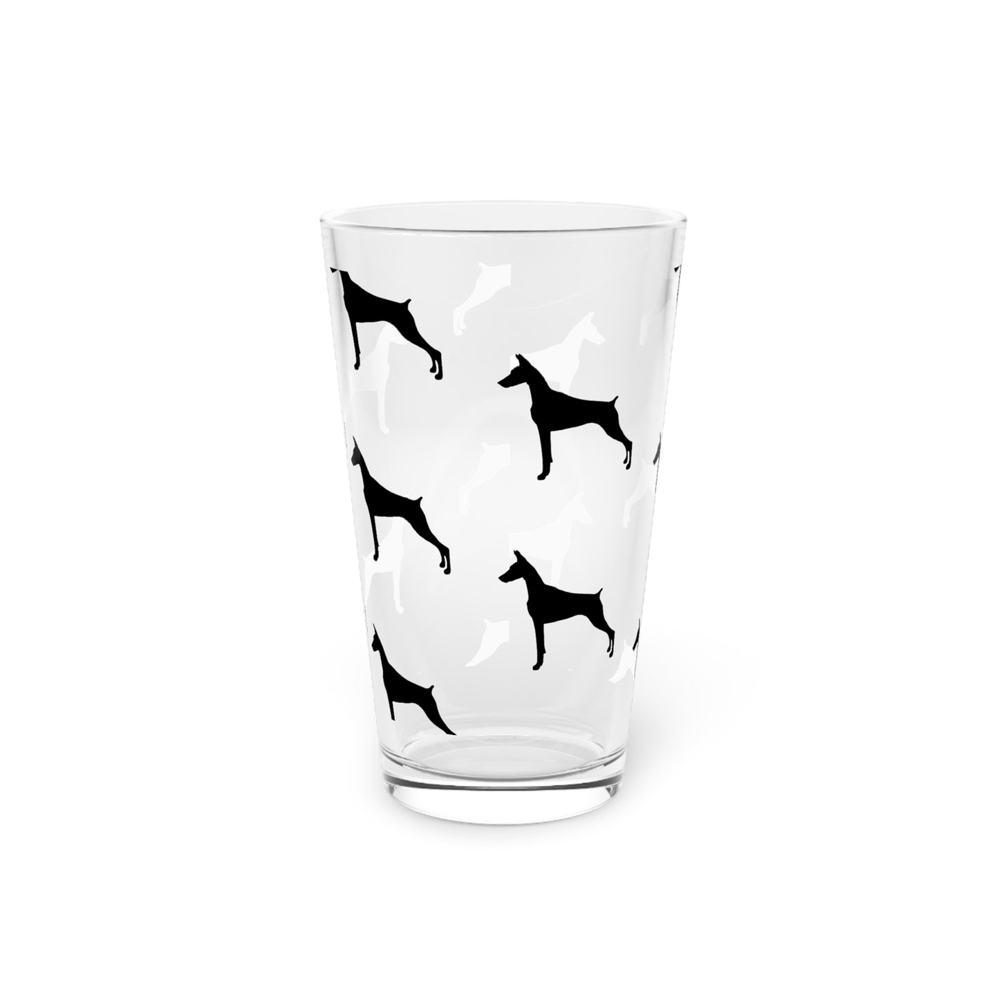 Doberman Silhouette Drinking Glass