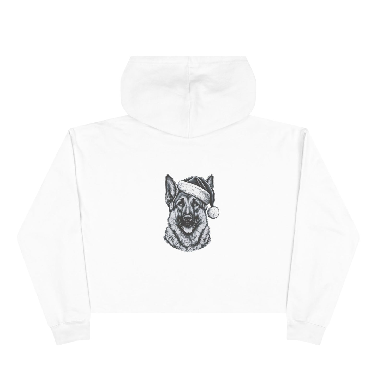 Santa Paws German Shepherd Women's Crop Hoodie