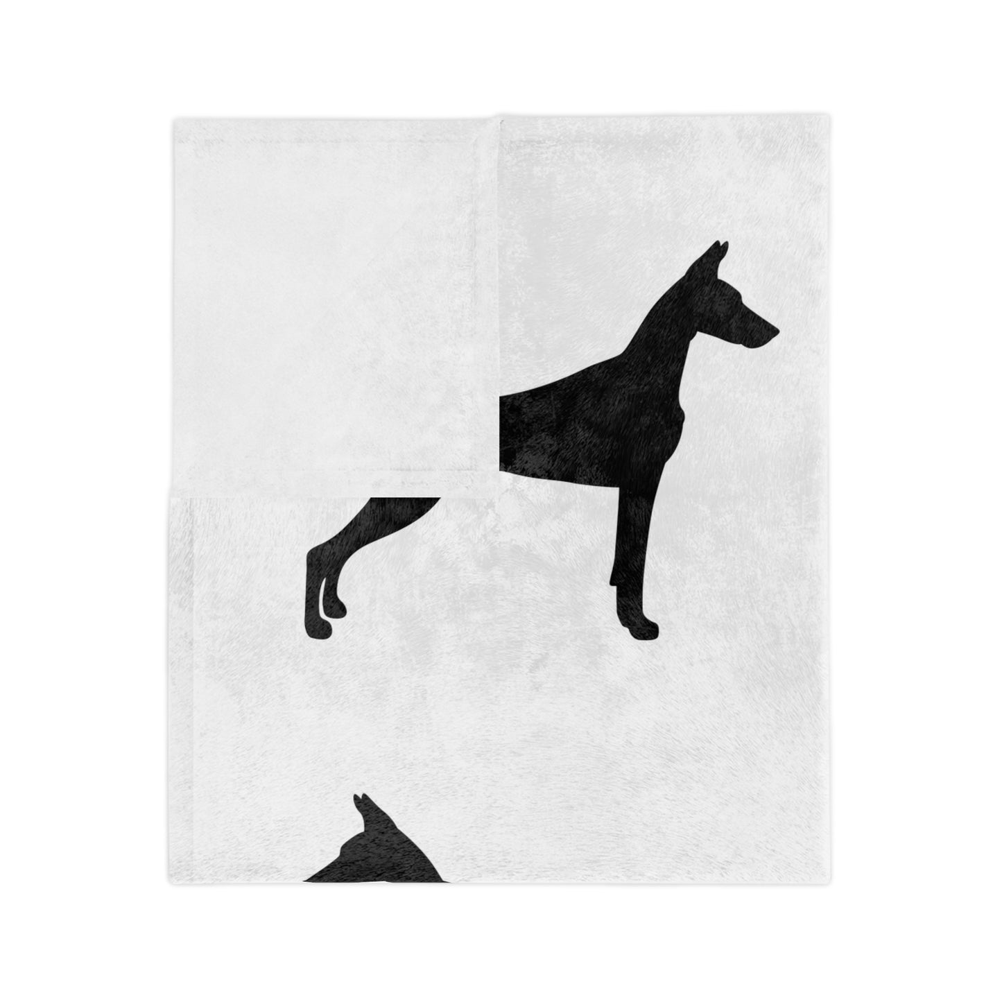 Doberman Silhouette Velveteen Microfiber Blanket